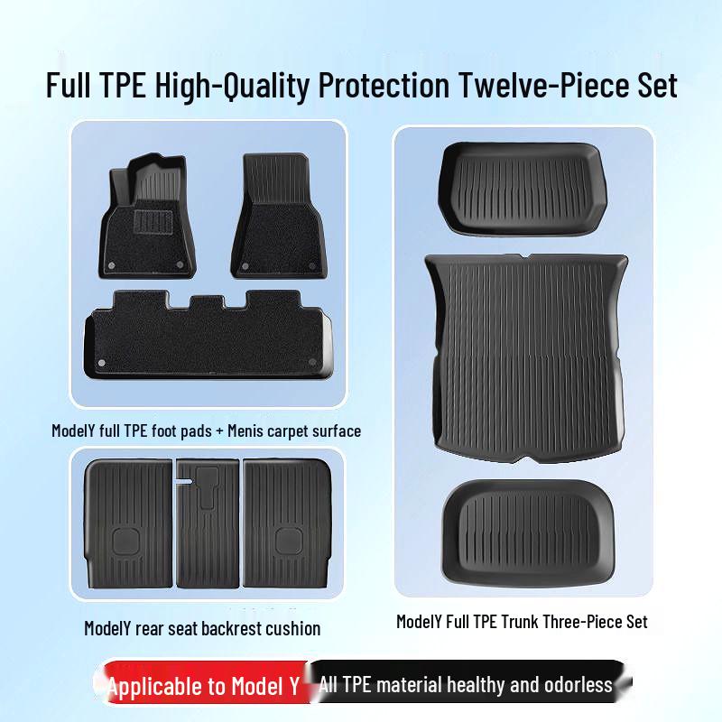 Suitable for Tesla Model Y/3: Premium TPE Floor Mats and Car Modification Accessories.