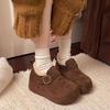 Autumn and winter new popular comfortable velvet Birkenstock cotton shoes women's fashion versatile warm women's cotton shoes