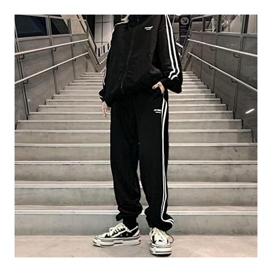 [D.IIZOO] Korean Style Jersey Top and Bottom Set, Women's Sweatshirt, 2-Piece Setup, Hoodie, Activewear, Casual, Sports, Loungewear, Loose, Large