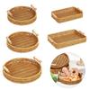 Handmade Wicker Storage Baskets Compact Bread Fruit Organizer for Everyday Use