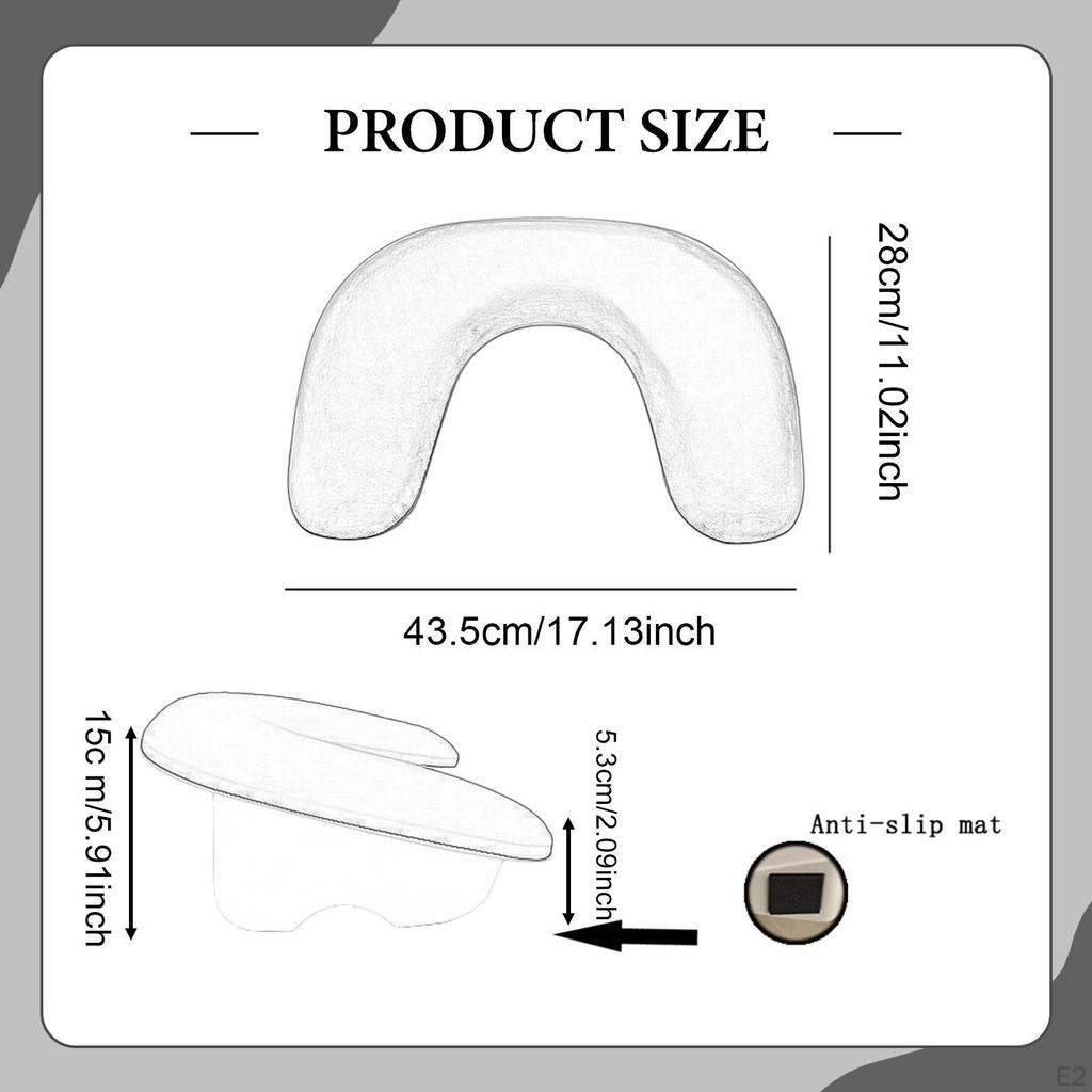 Nail Arm Rest U Shape Hand Cushion Manicure Stand Ergonomic PU Leather Removable Support Comfortable