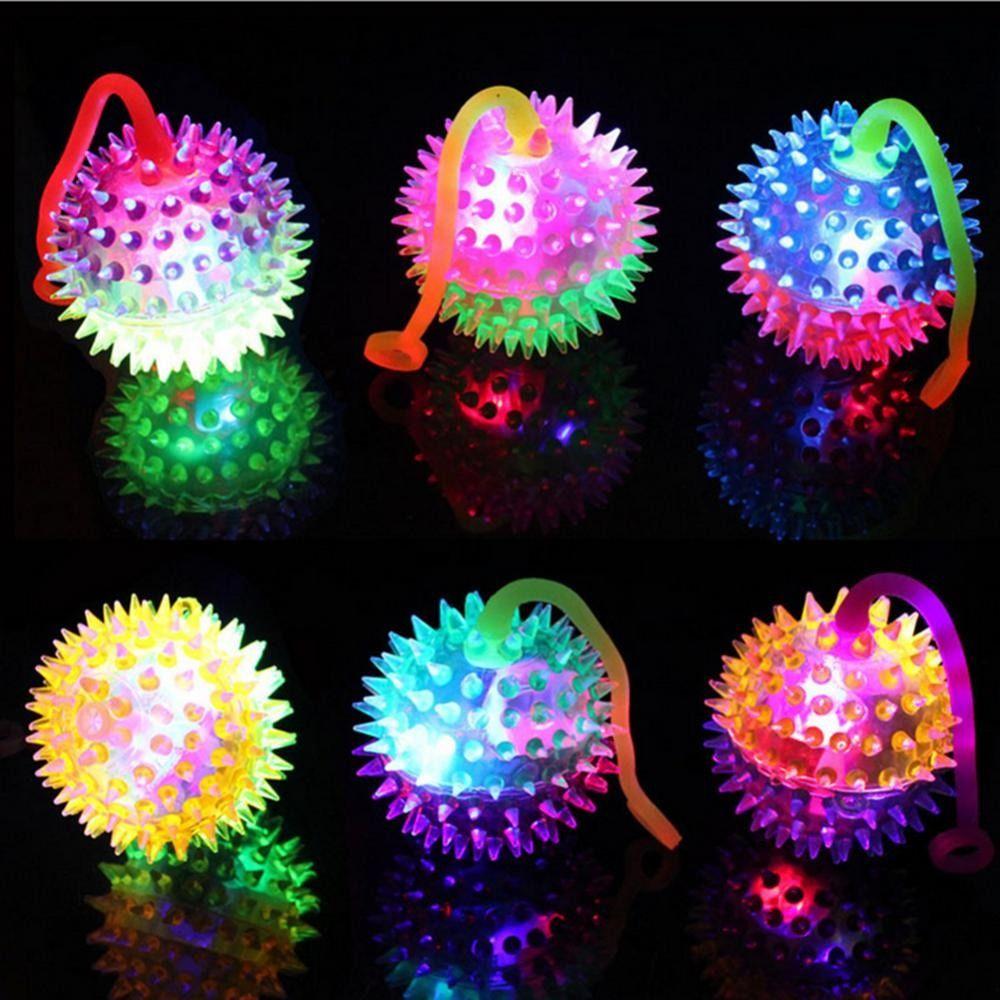 Decoration Glowing Hair Flash Ball Led Light Up Toy Glowing Elastic Ball Toy Elastic Glow Hair Ball