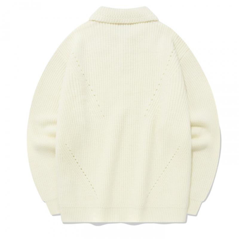 Pulover tricotat cu guler deschis Covernot Co2303kt18 Ec Bl