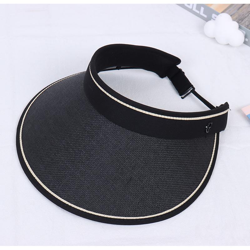 Summer Outing Folding Beach Hat Versatile Empty Top Hat Cycling Sports Sunshade Straw Hat Topless Sun Hat