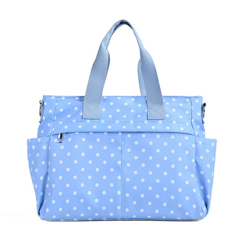 Korean Nylon Polka Dot Shoulder Bag Large Capacity Casual Fashion Travel Tote Bag Simple Crossbody Bags Lightweight Boston Bag