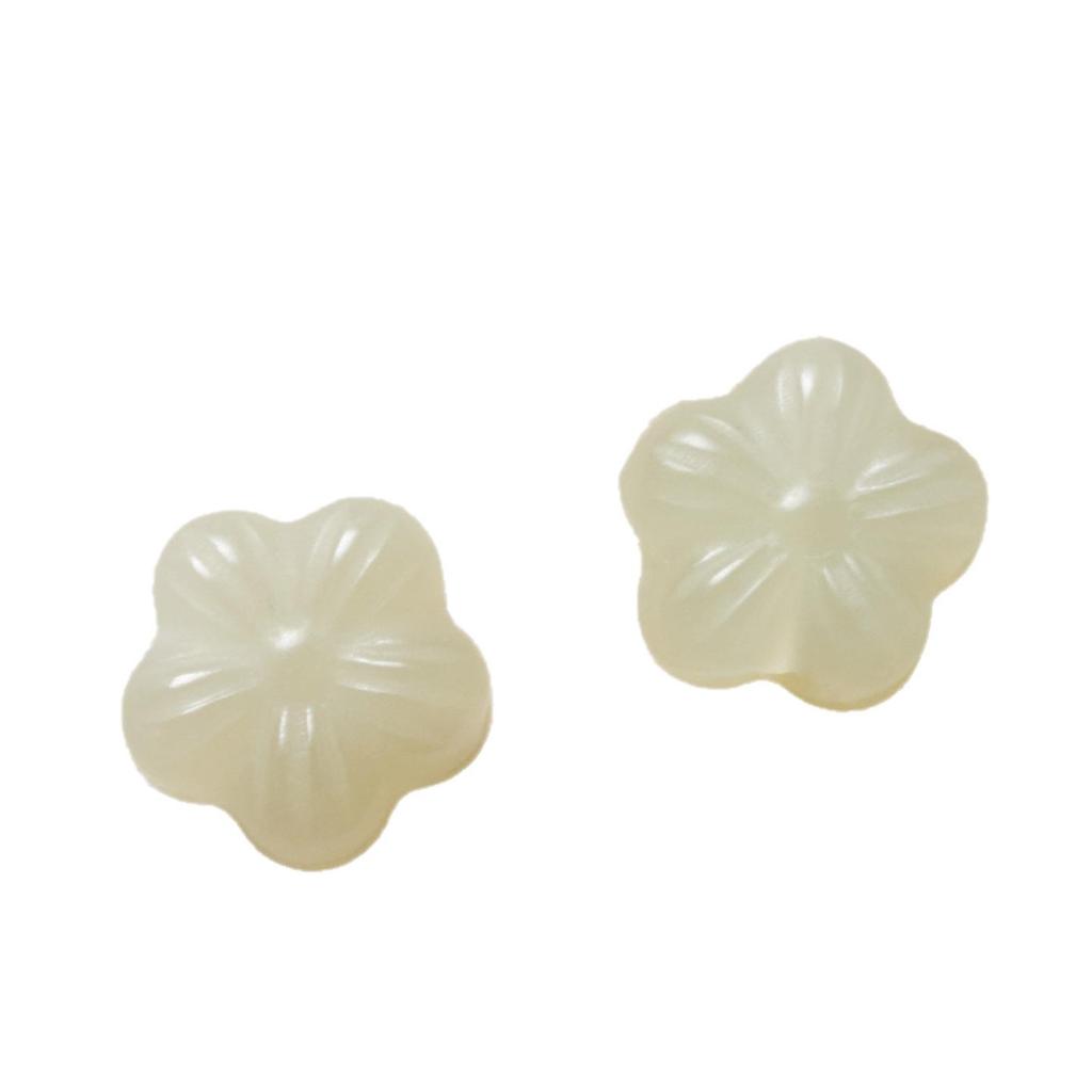 Qinghai Hetian Jade Cloud Flower Beaded Bracelet