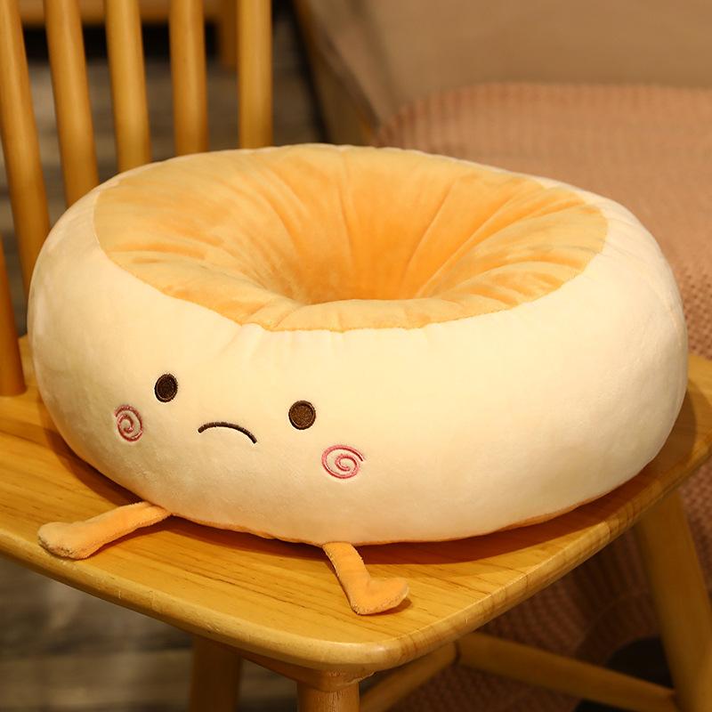 Soft and Comfortable Cartoon Cushion Round Hole Bread-shaped Thigh Support Pillow