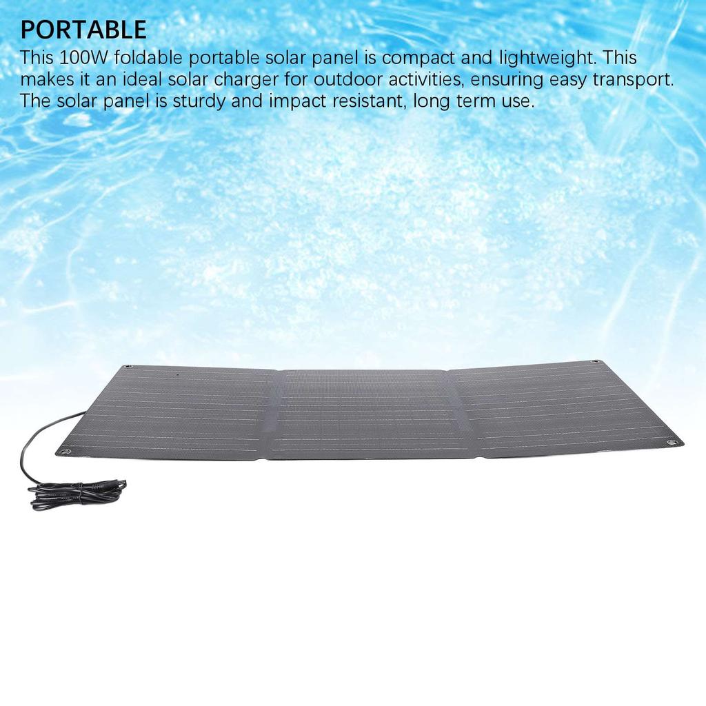 100W Portable Foldable Solar Panel Kit Solar Controller 2 USB Output Support Car OBD Charging Water Resistant for