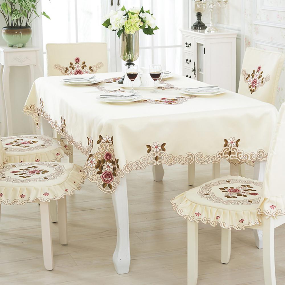Retro Flower Tablecloth Butterfly Morning Glory Washable Thicken Cotton Rectangular Round Table Cloth Manteles