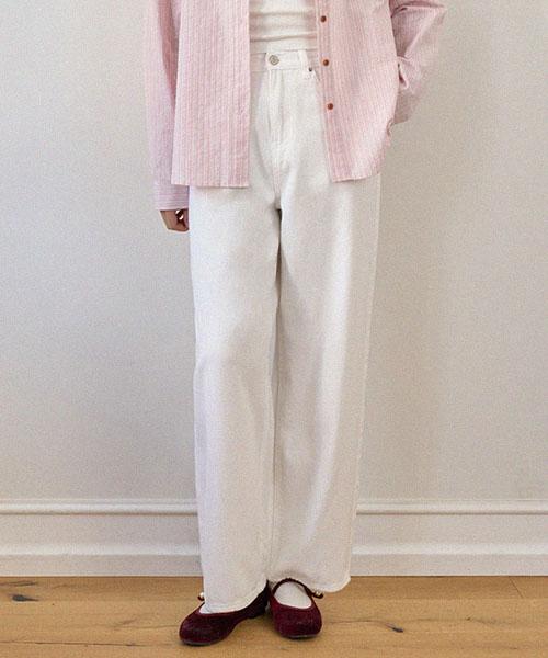 HAINT Eve Wide Straight Pants_White