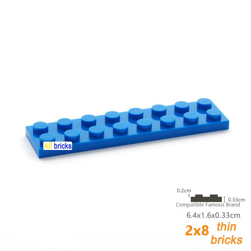 80pcs Bulk Building Blocks Thin Figures Bricks 2x8 Dots 13Color Educational Creative Size Compatible With 3034 Toys for Children