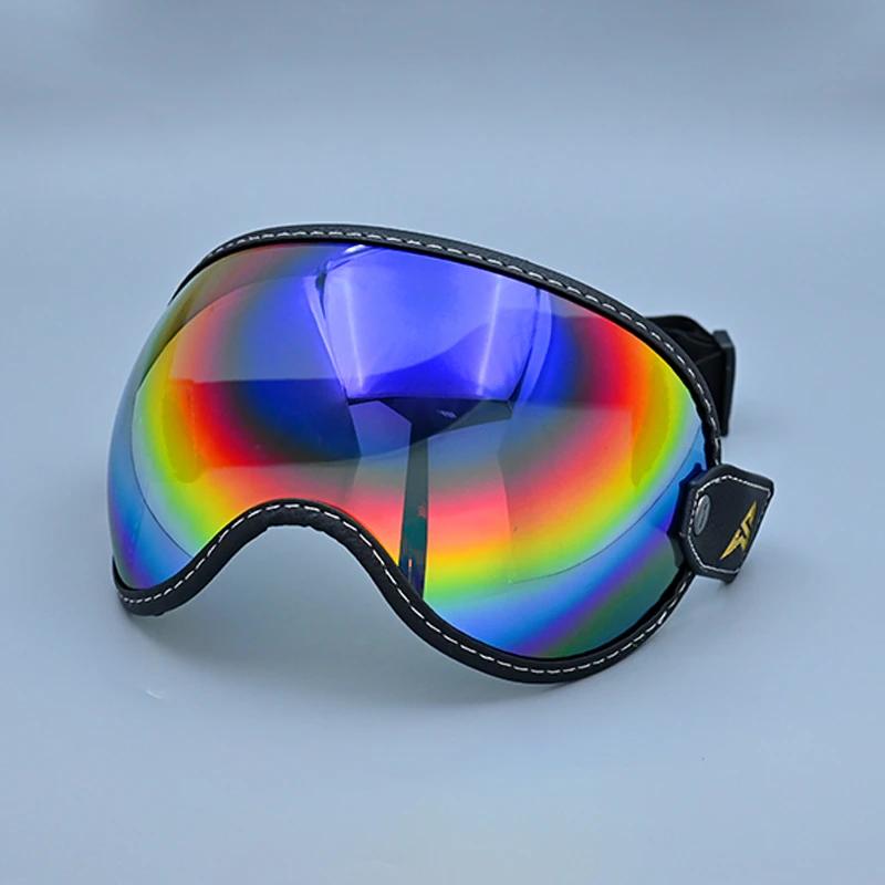Retro Motorcycle Goggles Bubble Visor Outside Riding UV Protection Windshield Colorful Vintage for Half Face Helmets