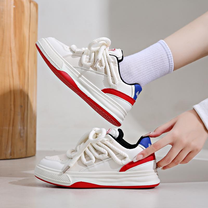 Campus style thin breathable little white shoes women's spring and summer new versatile flat-bottomed casual student leather board shoes