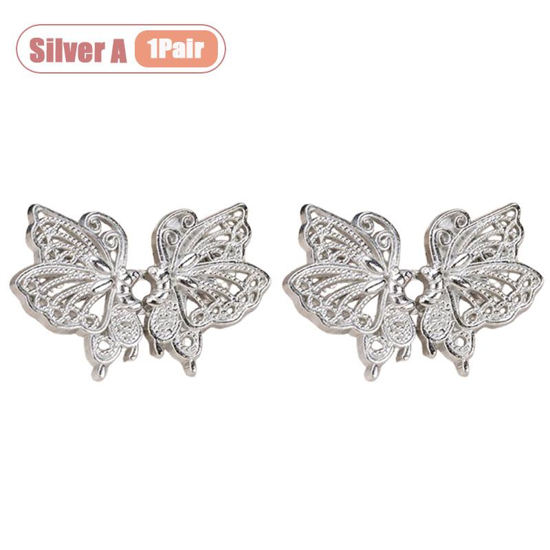 1-10Pairs No Sew No Tool Jeans Waist Button Butterfly Adjustable Waist Tightener for Loose Pants Quick Fastener Buckle