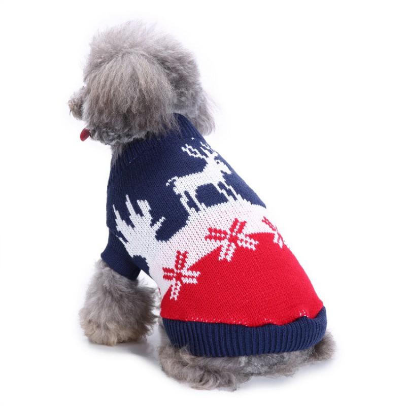 Pet Dog Sweater Winter Christmas Knit Striped Red Snowflake Costume Small Medium Large Dogs