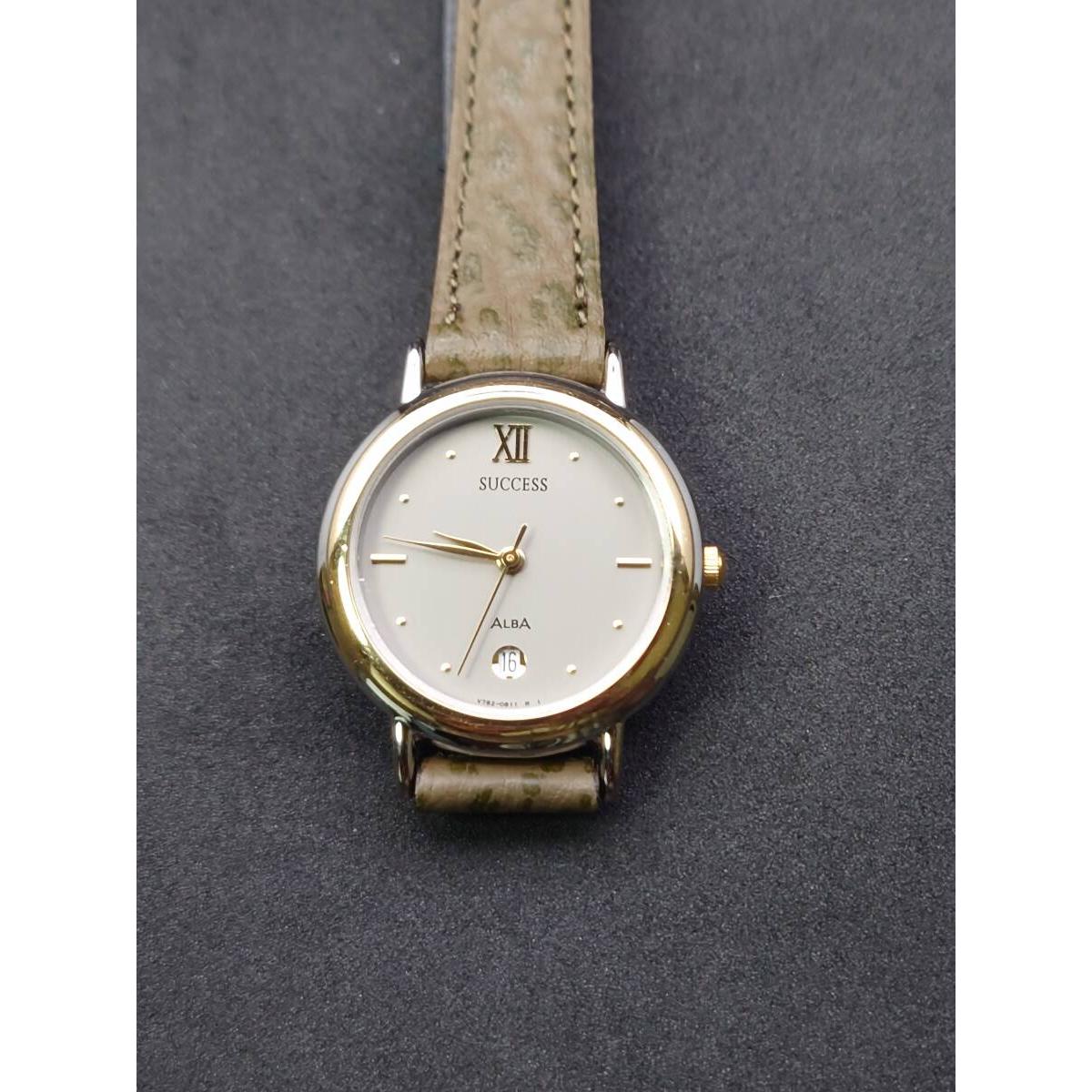 SEIKO Seiko ladies watch ALBA SUCCESS V782-0491 Working item Battery replaced 3 hands Date Clock Analog Quartz Tube 310B23