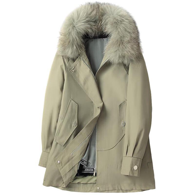 KAISER Women's Mid-Length Parka with Rabbit & Raccoon Fur