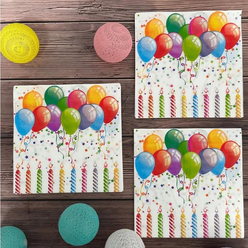 20pcs/Pac 33*33cm 2-Ply Disposable Party Napkin Birthday Pattern