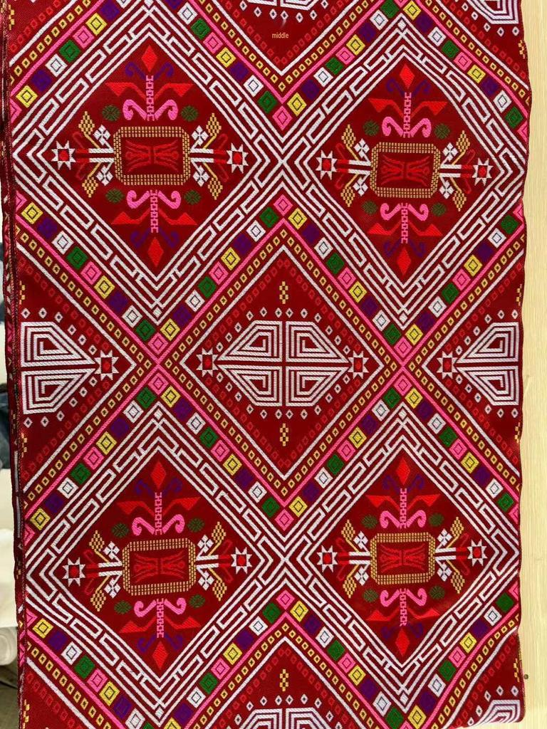 40cm Embroidered Yao Ethnic Brocade Ribbon for DIY Clothing, Wall Hanging, and Homestay Decoration.