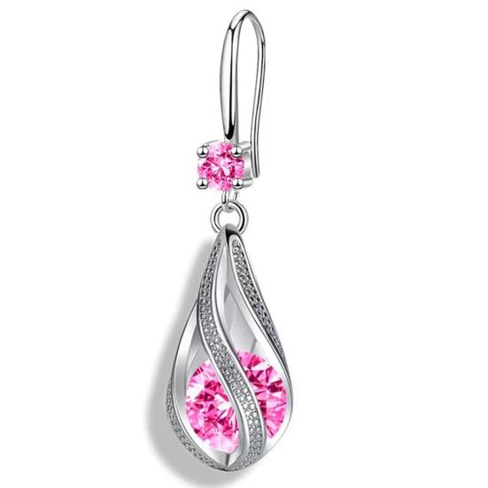 Yousheng 1 Pair Drop Earrings Cubic Zirconia Waterdrop Shape Long Earrings Lightweight Smooth Surface Hook Earrings Banquet Dance