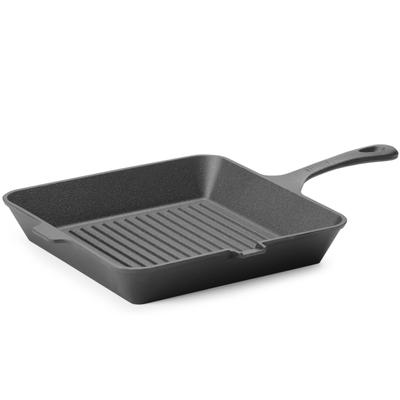 Gusseiserne Bratpfanne zum Grillen von Fleisch und Gemüse 265 x 265 mm