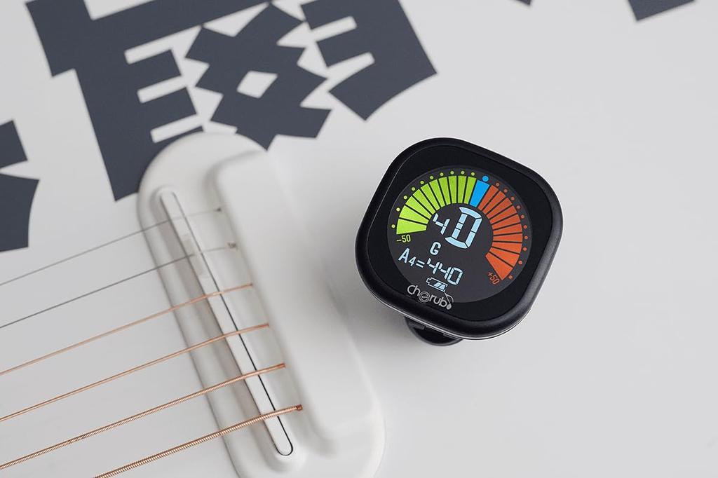 Cherub V2 Rechargeable Multiple Tuning Modes and Compact Auto Black WST-675 Clip-on Tuner, Rechargeable, Easy-to-Read Display, (Ukulele, Bass,