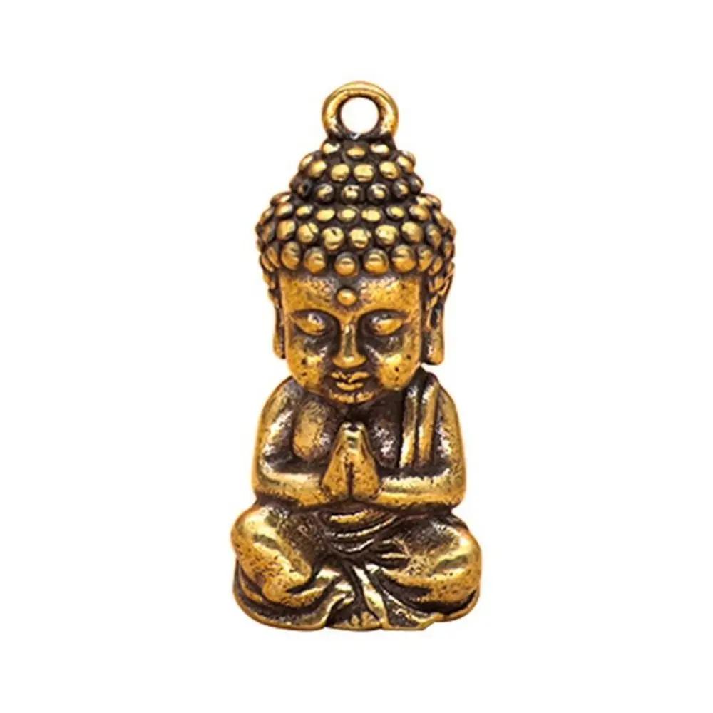 Miniature Sakyamuni Buddha Pendant Brass Crafts Mini Brass Buddha Ornaments Handcraft Mini Buddha Figurine Car Accessories медный