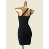 French Style Design One Shoulder Silm Bodycon Dress Black Sexy Knitting Small Dress Export Short Skirt