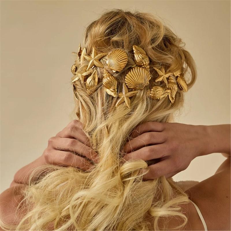 3 Pezzi Stelle Marine Fermagli per Capelli Acconciatura da Sposa Accessori per Capelli per Donne Estate Spiaggia Fermagli Metallici Fermagli per Capelli Regalo