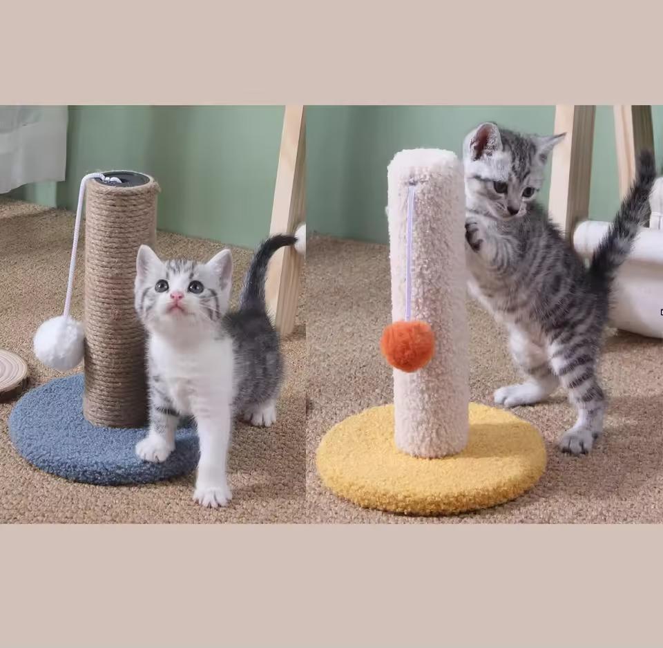 Hot Selling Single Column Cat Tower Cat Climbing Frame Sisal Material Plush Cat Slid Wood Bubble Bag