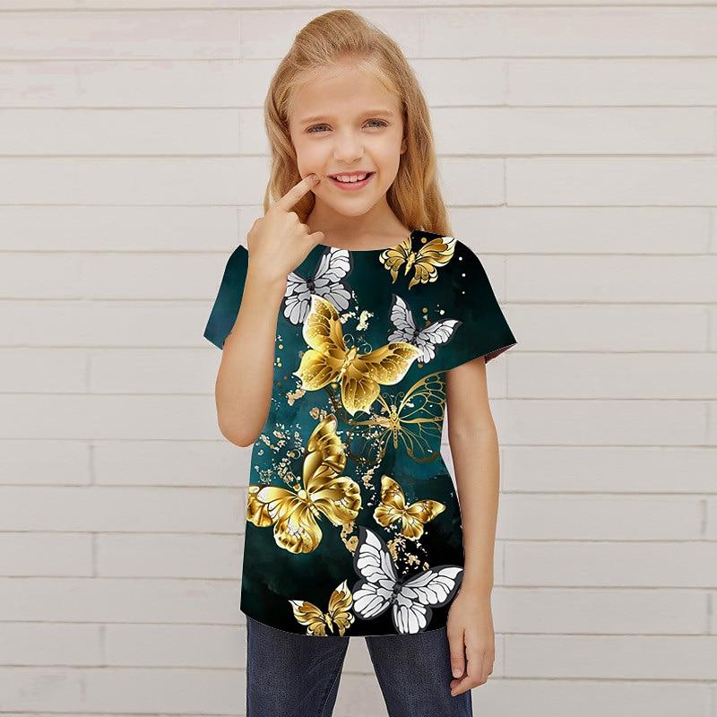 Summer T-Shirt Short Sleeved Energetic Sports Fashion Children Aged 3-12 Outdoor Leisure Daily