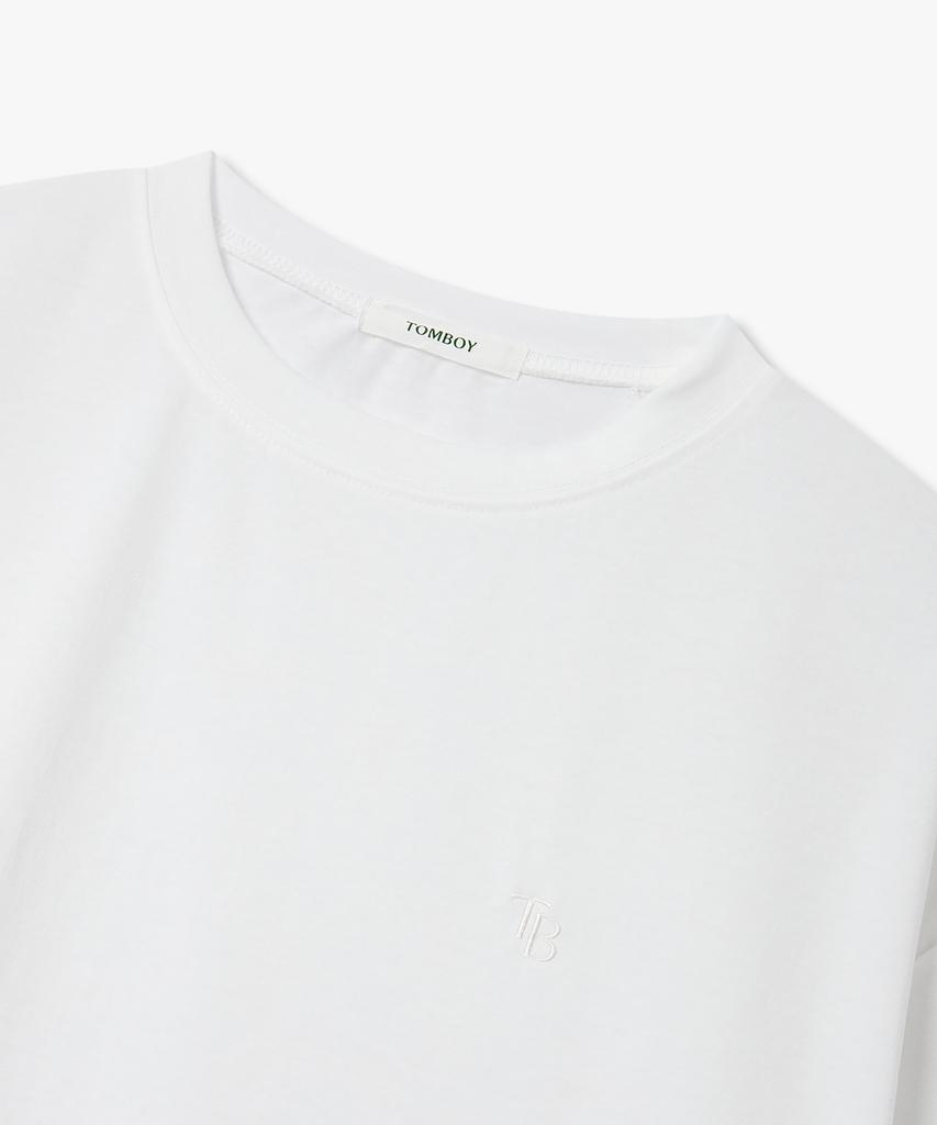 STUDIO TOMBOY [Reorder] Mini Embroidered Round Neck Short Sleeve T-Shirt_Off-White 9176222981