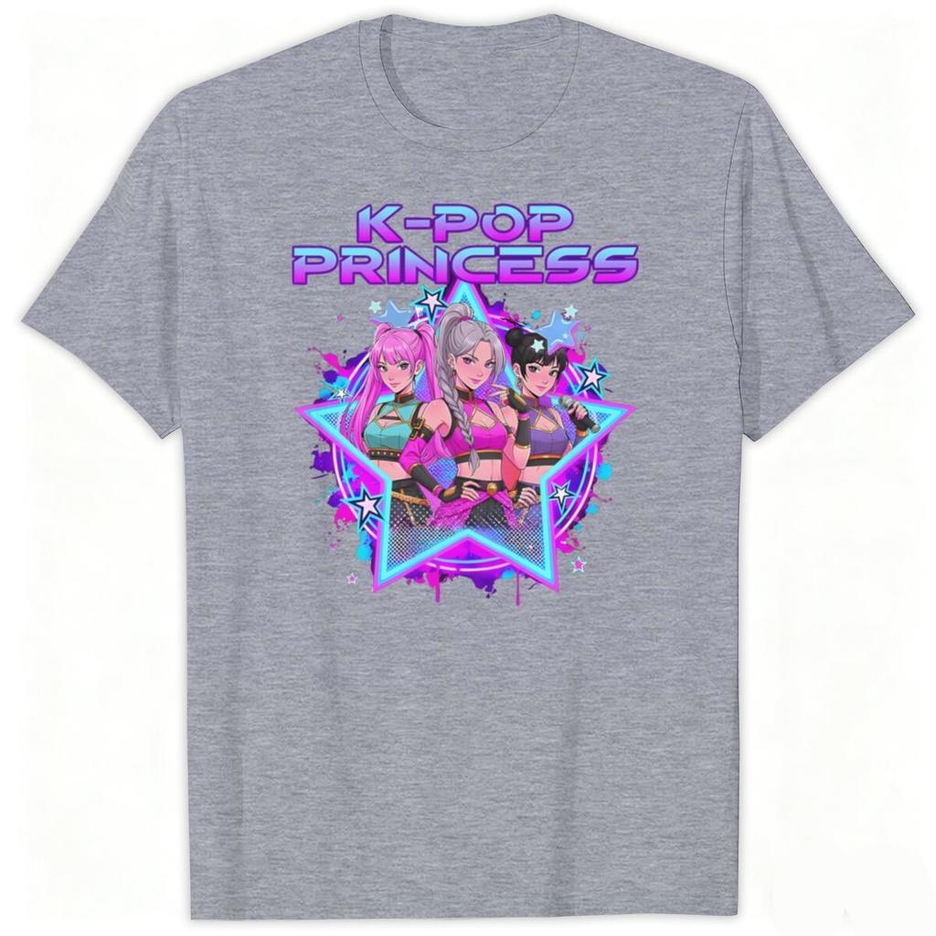 2026 summer new Hunting Witch Girls Printed Roundneck Shortsleeved Tshirt Crossborder Loose Base Layer Top