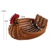 Creative Natural Look Woven Storage Basket Rustic Multipurpose Chicken Shaped Basket Funny Plastic Decorative Tray Snack Storage