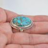 Blue Copper Turquoise Ring, 925 Sterling Silver Handmade Ring, Oval Gemstone Ring, December Birthstone, Promise Ring
