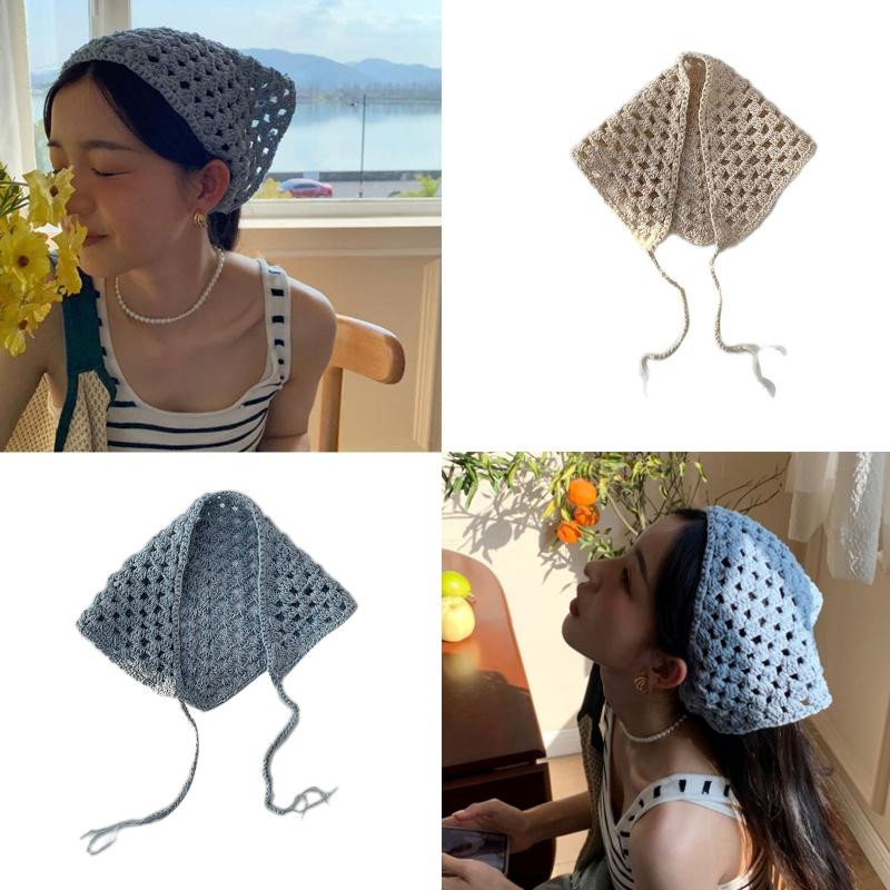 Schönes Häkel Dreieckiges Haarband Schal Gestrickter Schal Halstuch Krawatte Zurück Binden Kopftuch Modeaccessoire für Campi