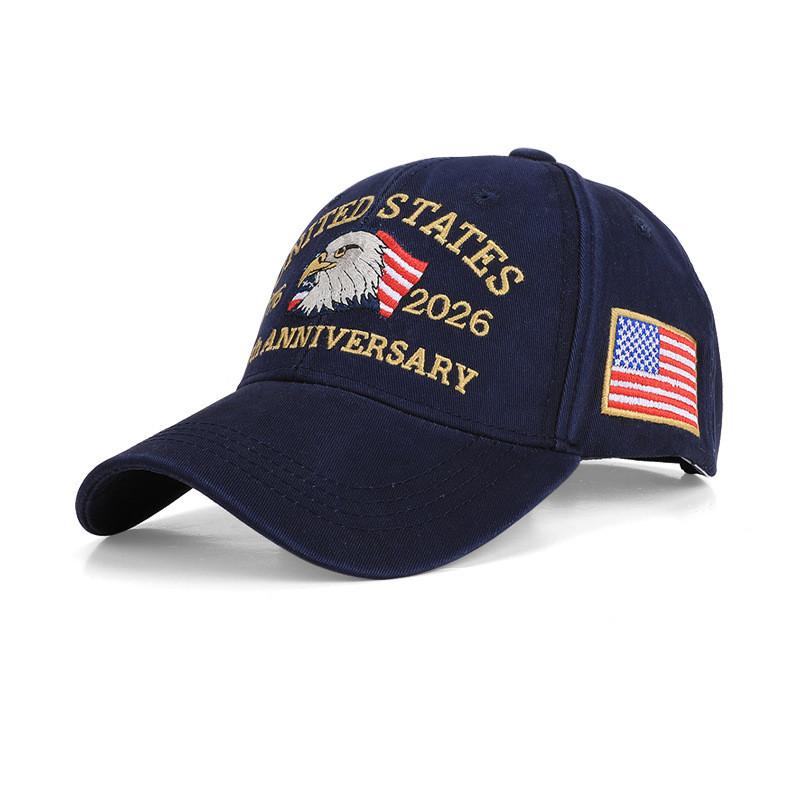 Berretto da Baseball per Anniversario Americano con Design Ricamato per Protezione Solare Casual
