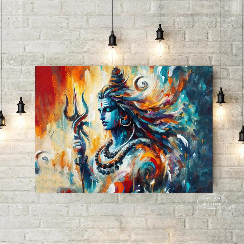 Lord Shiva Hindu Gods Posters Indian God Canvas Painting Pictures for Living Room Religious Wall Art Home Decor Cuadros