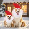 Dog Christmas Hat Pet Santa Claus Hat with Ears And Beard Xmas Costume Headgear for Small Dogs Cats Festive Dress-up Accessories