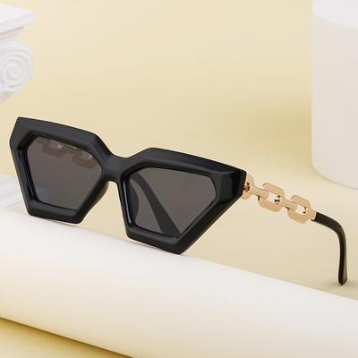European and American Fashion Cat Eye Sunglasses Female Trend Personalized Small Frame Chain Sunglasses Female
