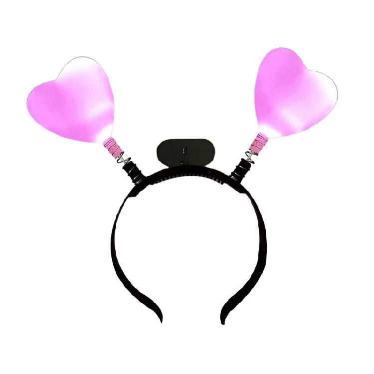 

Soft Spring Heart Headbands Novelty Masquerades Hair Hoop Antiskid Headwear for Party Lovers and Children рожевий