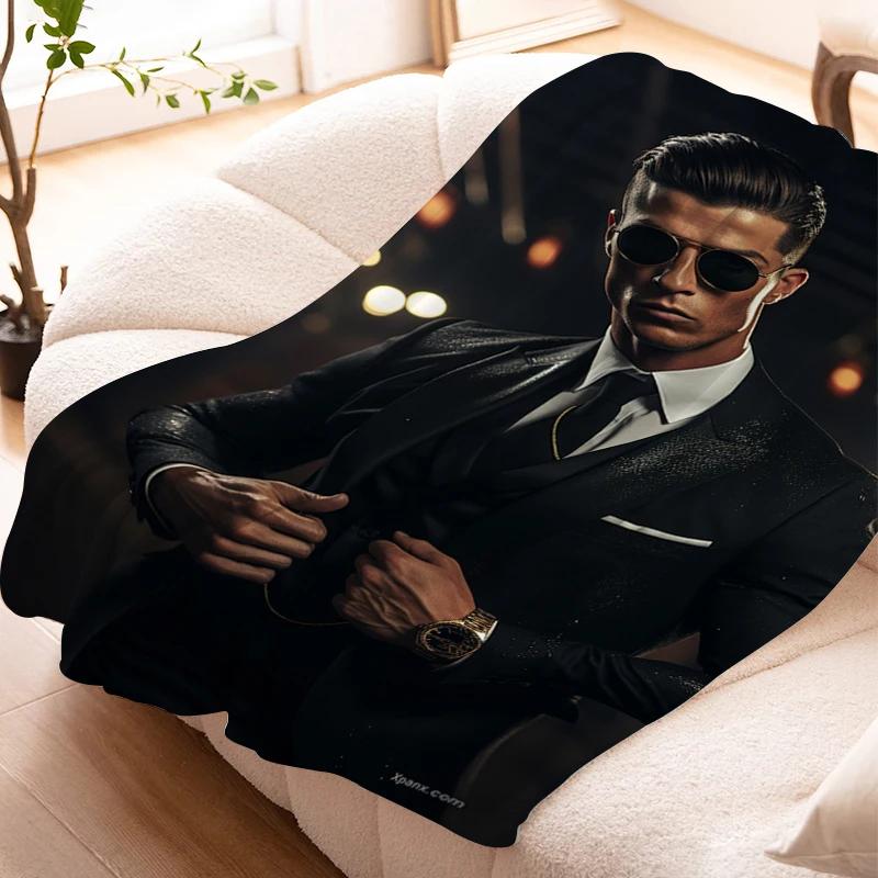 Sofa Blankets for Winter Cristiano Ronaldo Warm Knee Bed Fleece Custom Camping Fluffy Soft Blankets Microfiber Bedding King Size