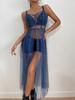 Women's Suspender Mesh Star Mesh Bikini Top Dress