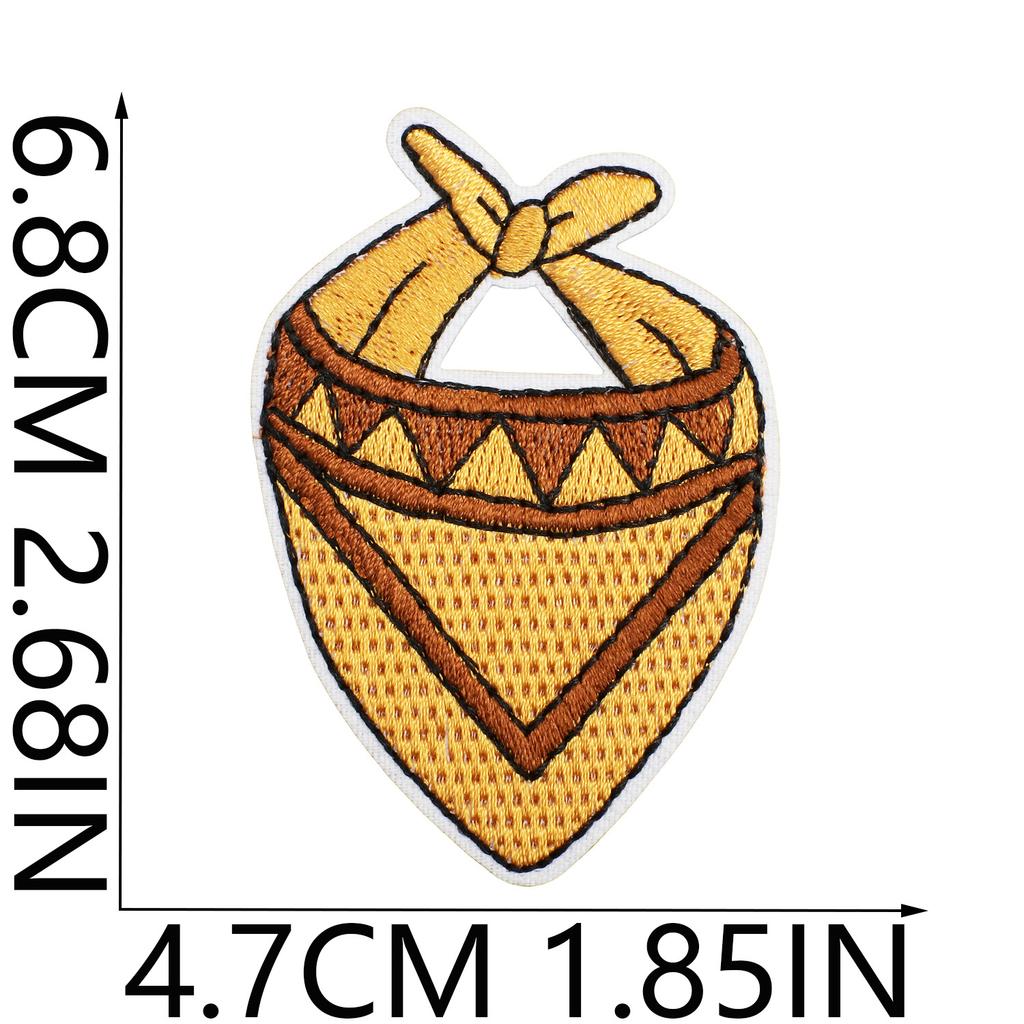 52 Pezzi Stoffa Ricamata Mista Tema Western Denim Adesivo Stile Punk Teschio Patch Adesivo Decorazione Vestiti Cactus