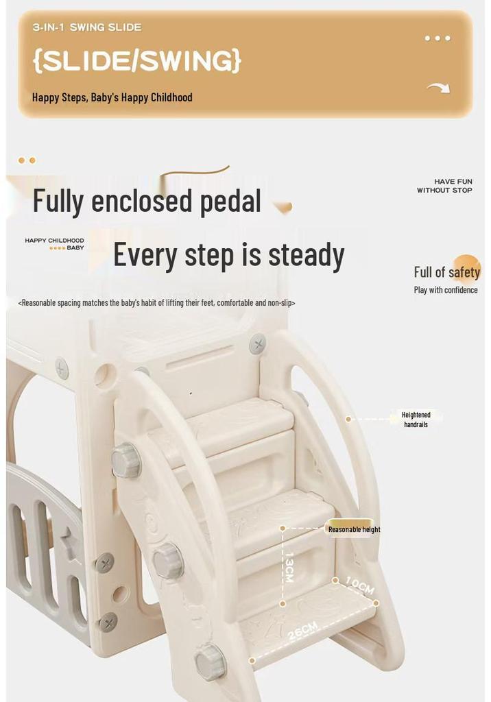Kids' Indoor Slide & Swing Climbing Toy Set for Ages 1-7