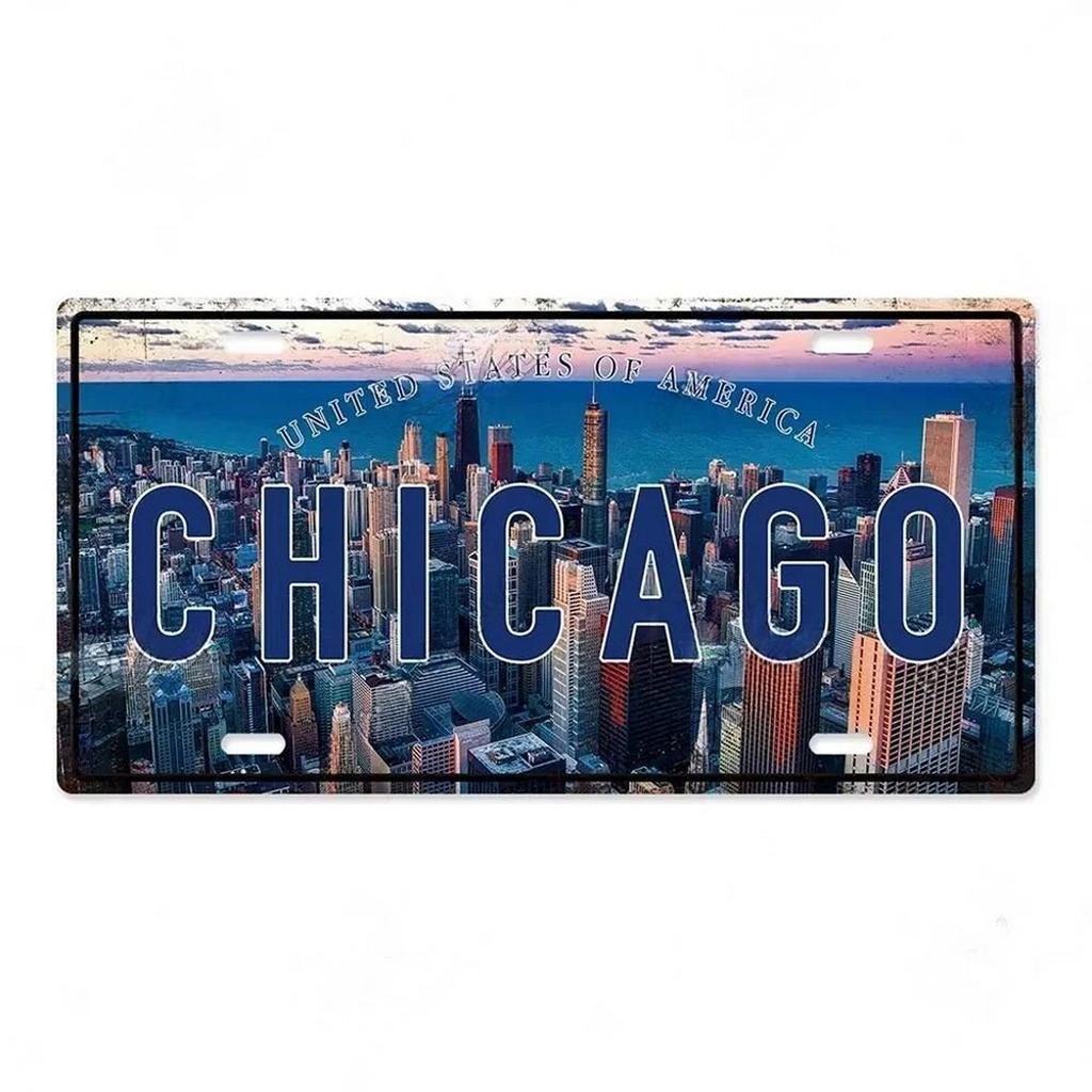 Barcelona Asntoniri Milano Chicago Metal Tin Signs Vintage Plaque Auto Plate Embossed Tag Garage Bar Pub Clubs Home Wall Decor