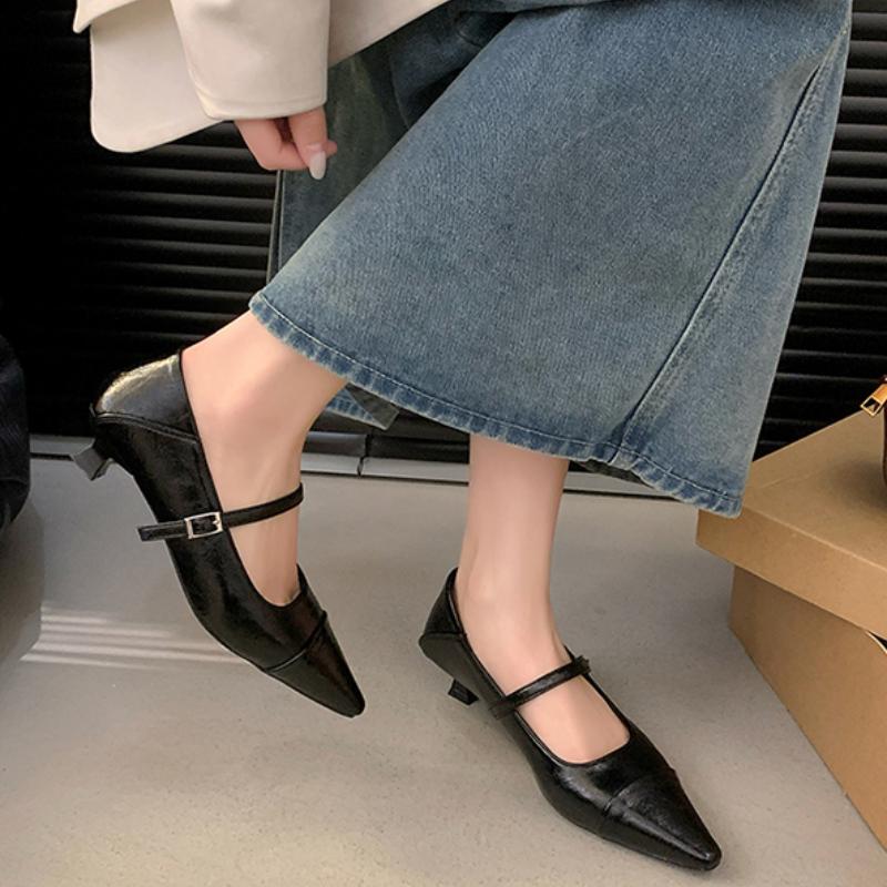 Fashion Sexy Pointed Toe Women Shoes Shallow Mid Heels Pumps 2025 Spring Fashion Official Shoes New Brand Dress Designer Chaussures Lady