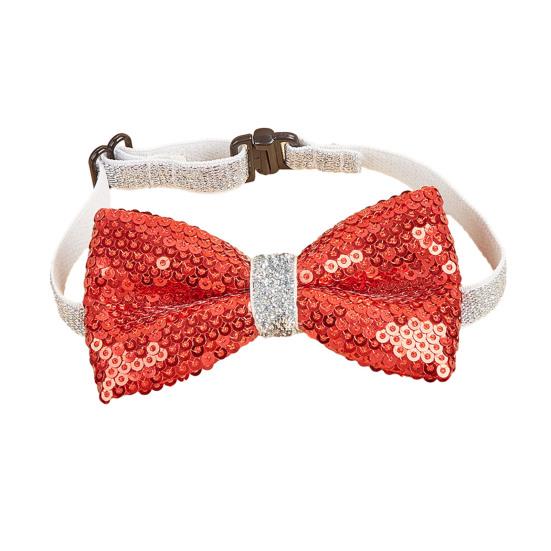 Haustier-Pailletten-Bowknot-Halsband, verstellbar, leicht, süße Katze, kleiner, mittelgroßer Hund, Welpen-Halskette, Heimtierbedarf