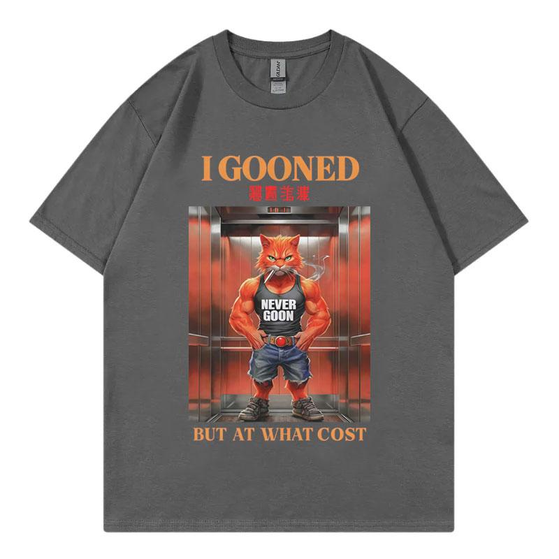 I Gooned But At What Cost Funny Tshirt Japanese Goon Meme Graphic T Shirts Mens Womens Casual Fashion Short Sleeve Tshirts