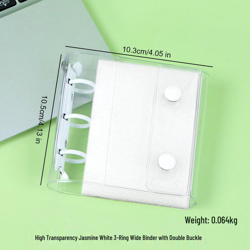 A6A7A8m5 Star Double Buckle Transparent PVC Soft Shell 6-Hole Metal Clip Planner Album Book Cover